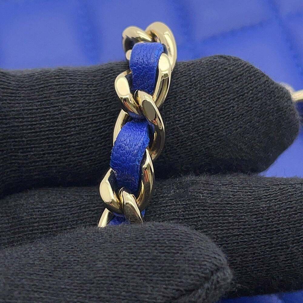 CHANEL Authentic Blue Lambskin Leather Logo Wallet - Picture 10 of 16